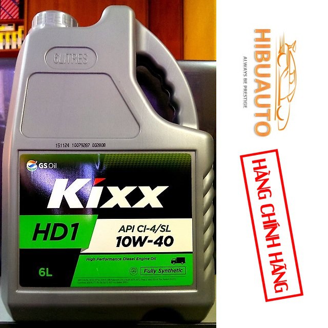 Dầu động cơ Kixx HD1 CI-4/E7 10W40 6L – Hàng chính hãng