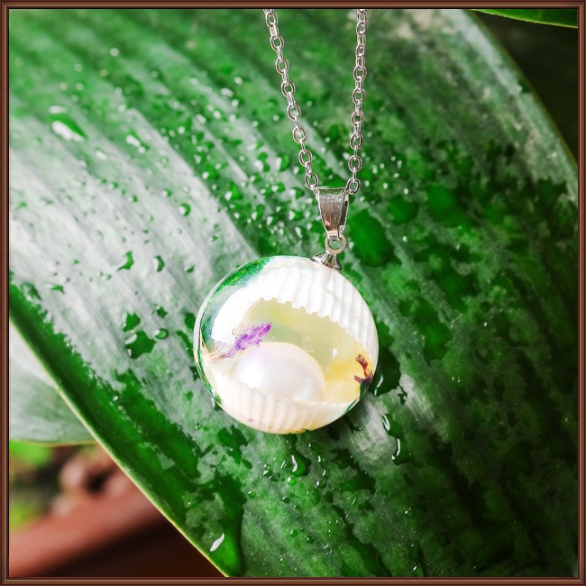 Vòng cổ Mặt Vỏ Sò Bằng Resin Cho Nam Và Nữ