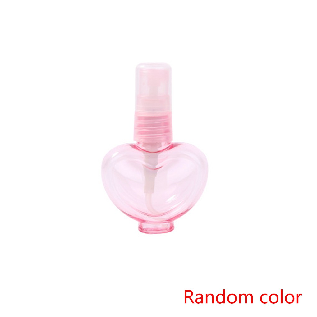 [Hàng mới về] Hộp chiết mỹ phẩm bằng nhựa thiết kế hình trái tim dung tích 30ml với đầu xịt tiện dụng