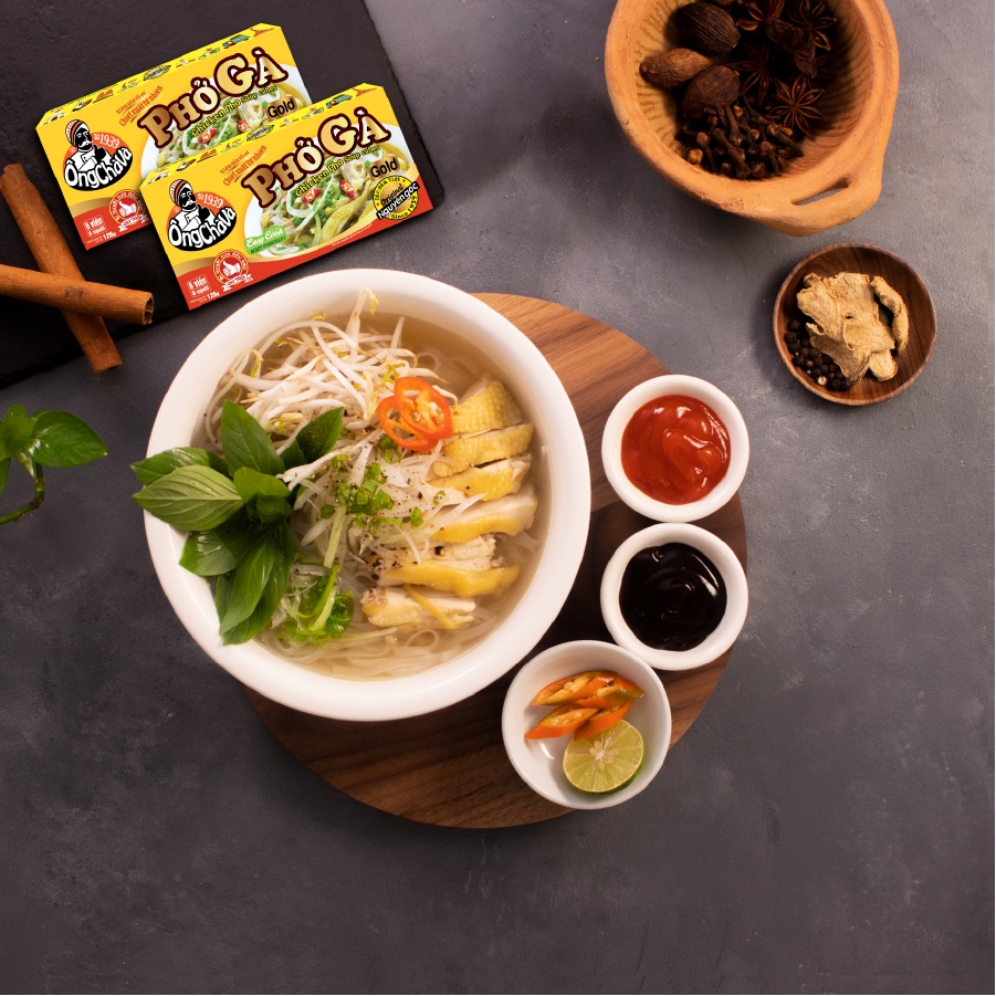 Thùng Viên Gia Vị Phở Gà 126gram Ông Chà Và (4 Lốc/ 80 Hộp/Thùng)