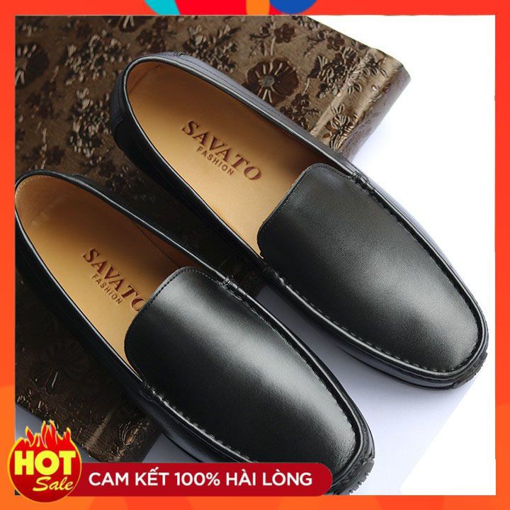 Giày Lười Nam Cao Cấp Dáng Xỏ Đế Đen Full Màu, Giày Nam Trơn Chất Da Bò Thật GL05 - Bảo Hành 12 Tháng Về Da