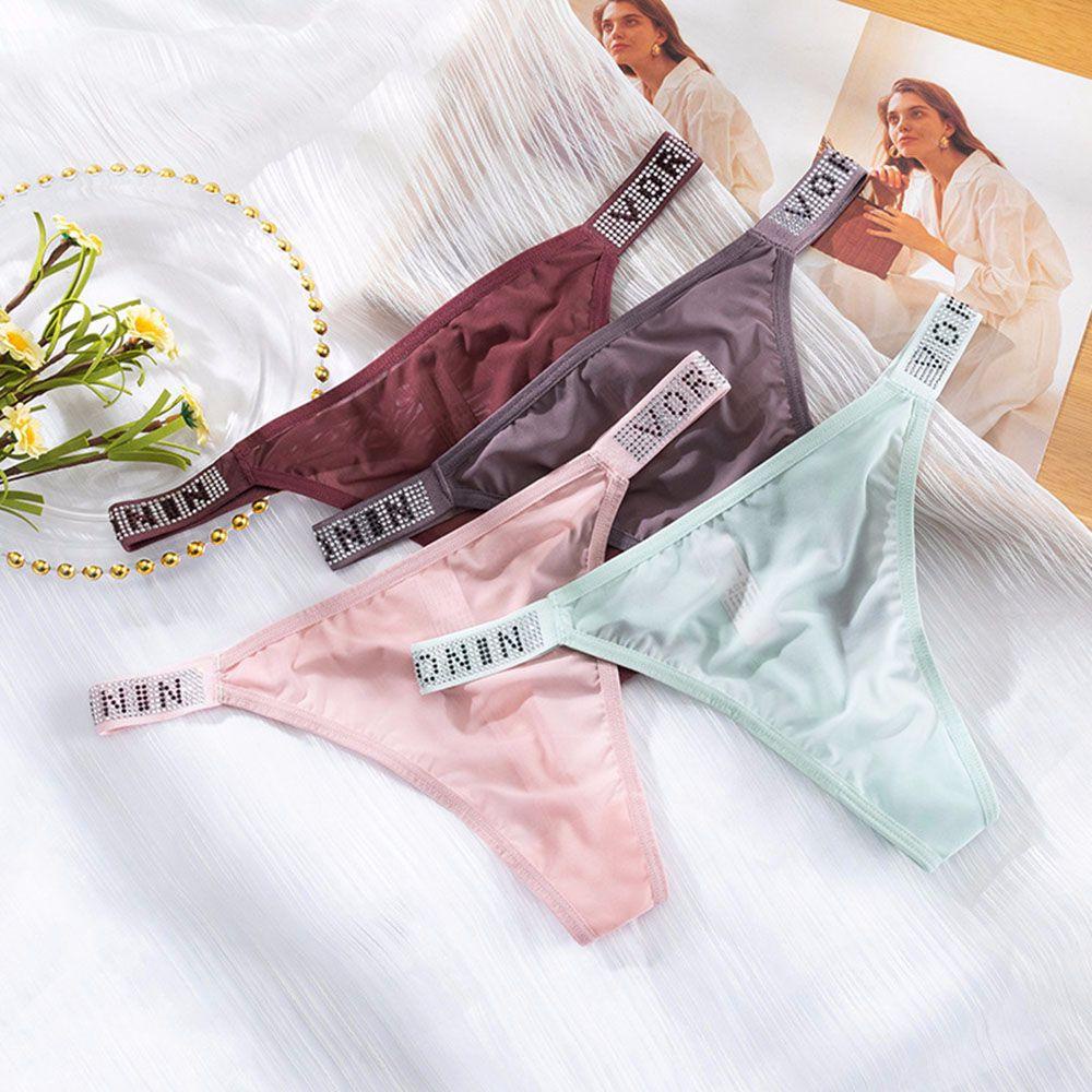 QQMALL Quần Lót Lọt Khe Eo Thấp Thoáng Khí Màu Sắc Đơn Giản