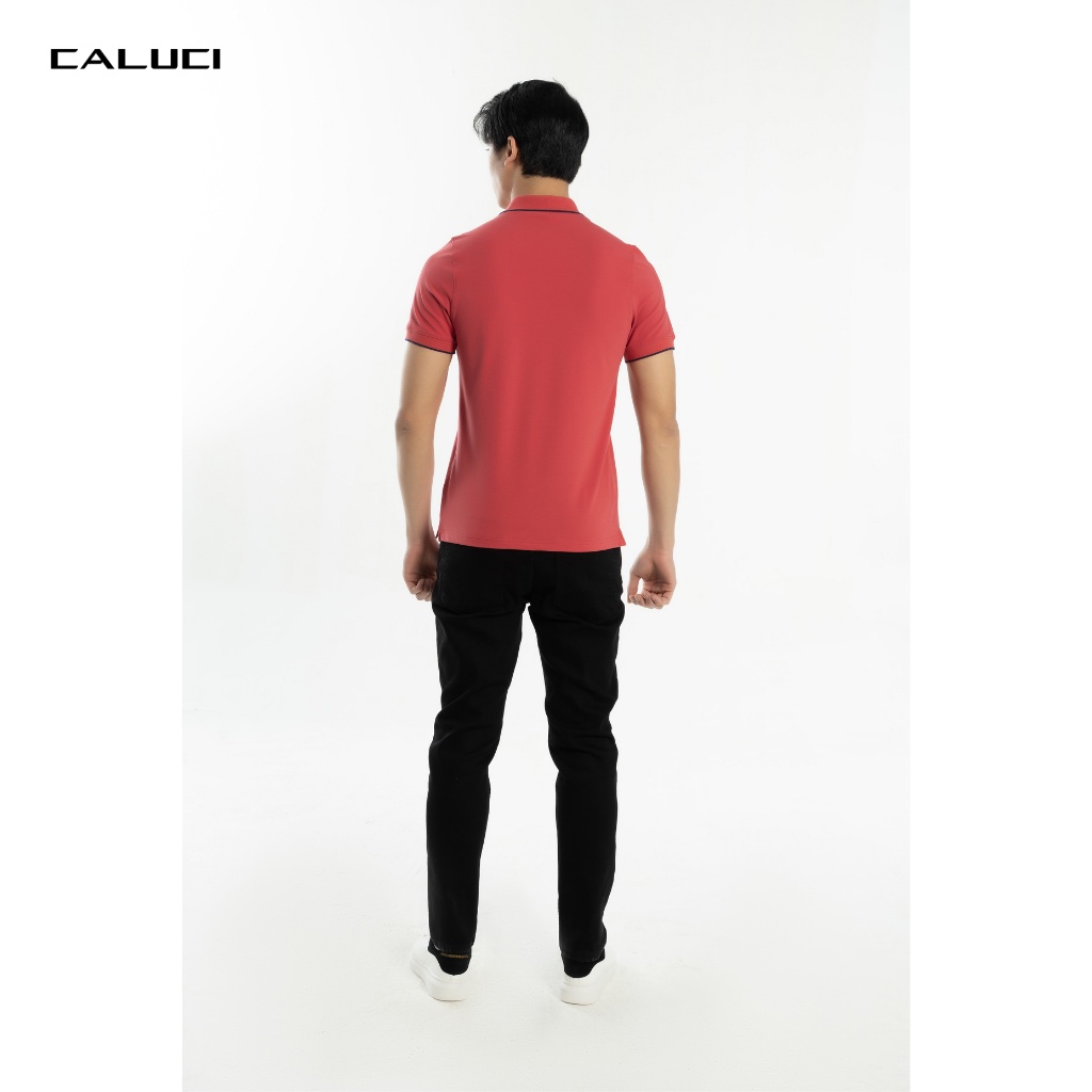 Áo polo nam CALUCI thiết kế cổ dệt, dáng suông nhẹ, tay raglan, chất liệu vải mềm mịn và thấm hút mồ hôi tốt MPS221S