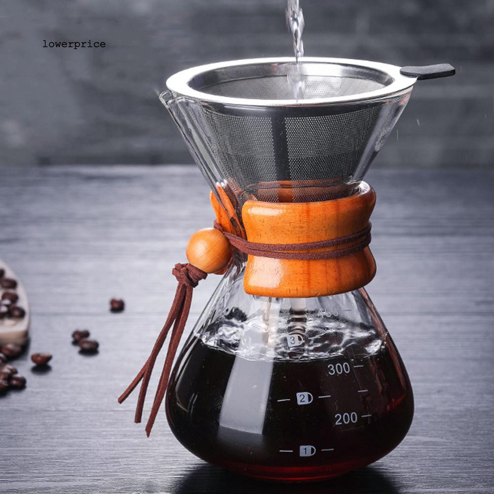 400ml Coffee Pot Heat Resistant Glass Pour Over Coffeemaker Espresso Percolator
