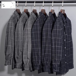 [ORDER- sẵn xám 3XL,4XL] Áo sơ mi Nam dài tay kẻ sọc caro Ulzzang Hàn Quốc- Có ảnh thật
