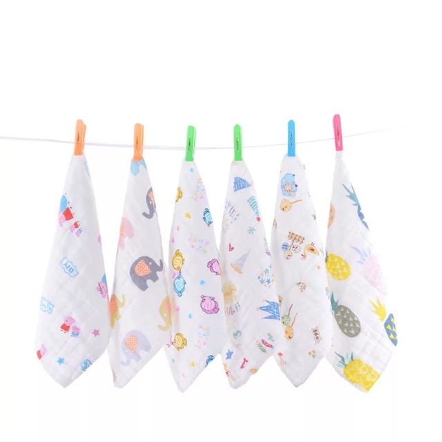Set 10 khăn sữa size 25x25 - bé gái