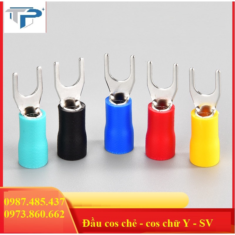 100 Đầu cos chữ Y - cos chữ U cos chẻ dùng cho dây điều khiển SV1.25-3 ,SV2-3, SV3.5-4