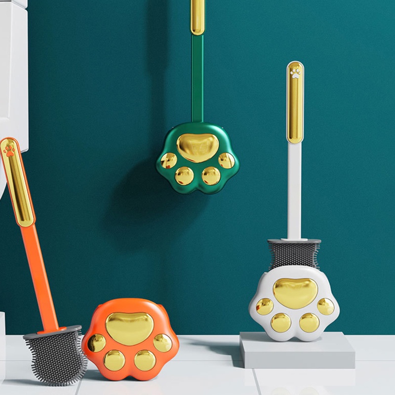 Bàn Chải Vệ Sinh Toilet Hình Bàn Chân Mèo Tiện Dụng