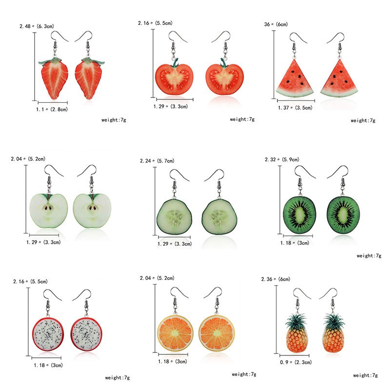 Cặp hoa tai kiểu hình trái cây đầy độc đáo