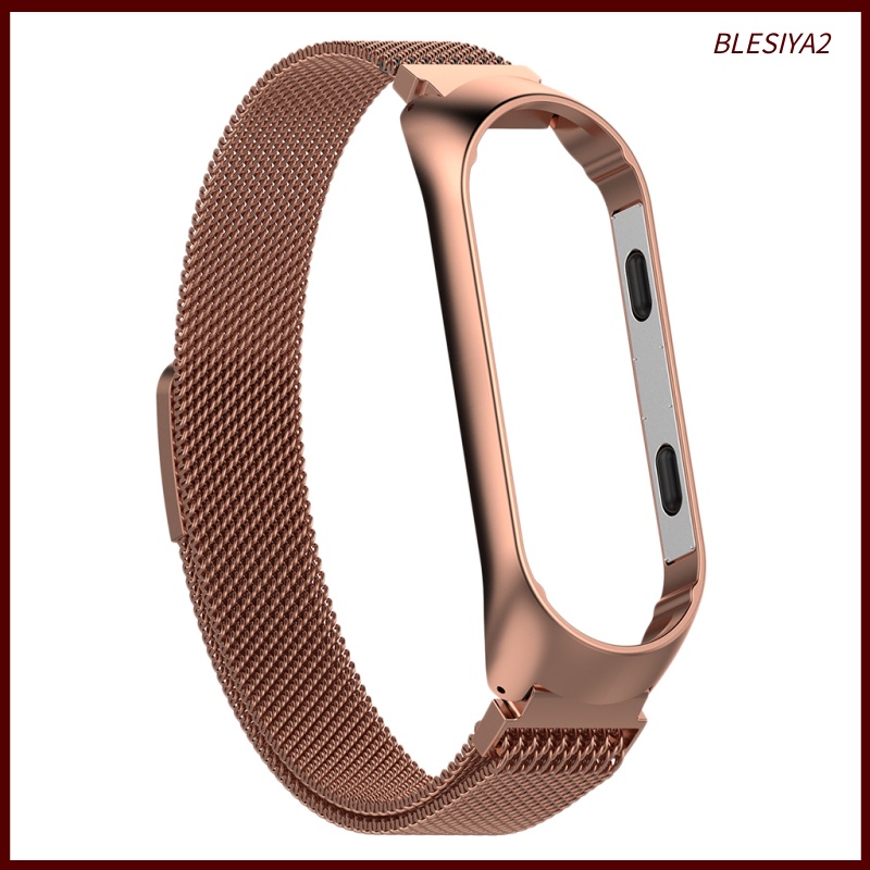 [BLESIYA2]For   Mi Band 3/4 Smart Bracelet Watch Band Strap Metal Wrist Black