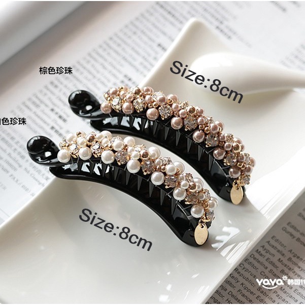 Kẹp Tóc Co Giãn Đính Ngọc Trai Thời Trang Hàn Quốc