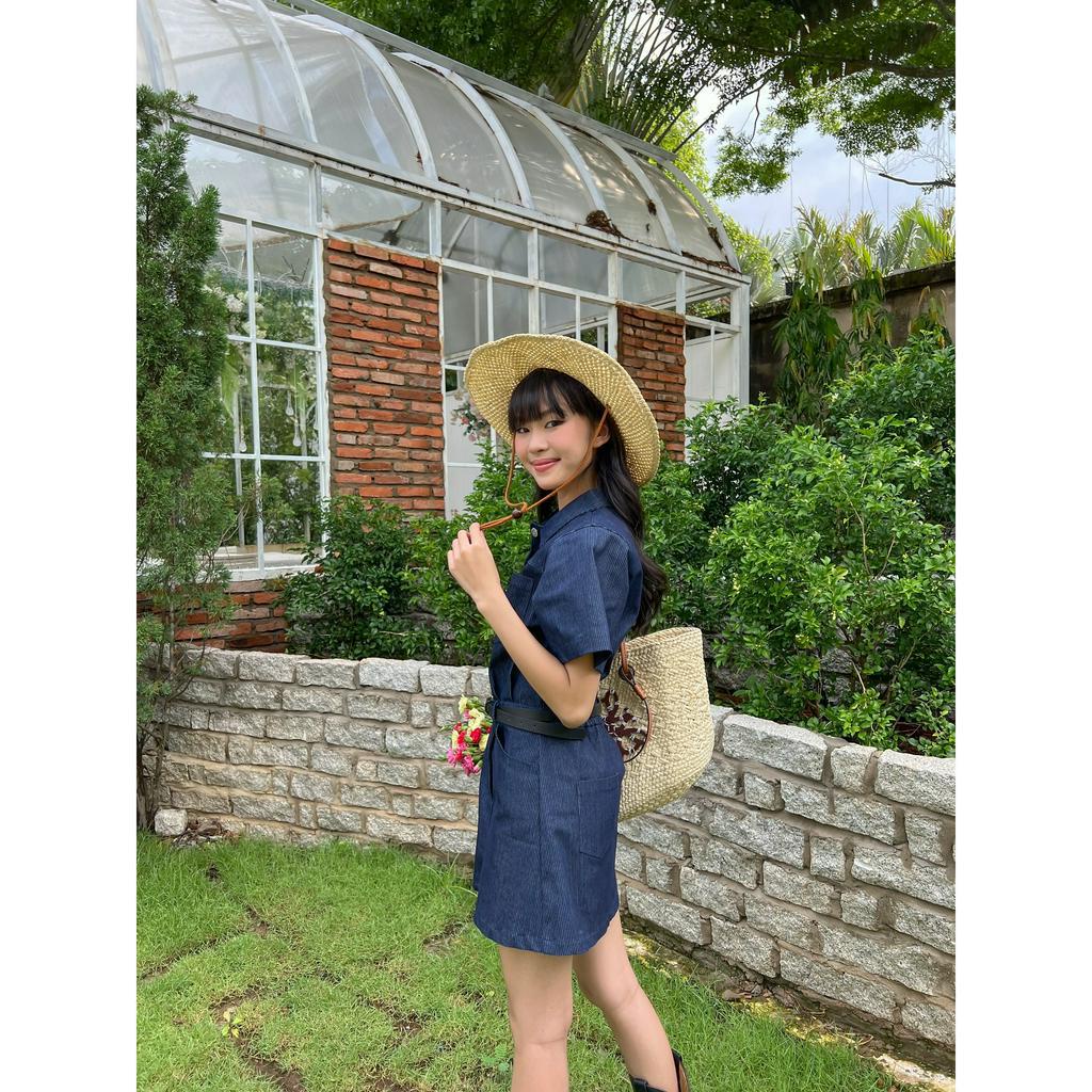 Đầm tay ngắn cổ sơmi có nhấn eo BRIONA DRESS