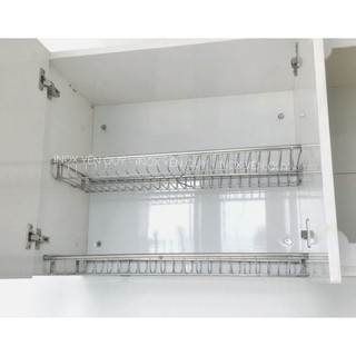 GIÁ BÁT INOX TỦ TRÊN 2 TẦNG CÓ KHAY NƯỚC