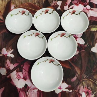 Chén đựng nước chấm hình hoa đào sứ Minh Long - chén đựng nước chấm sứ minh long