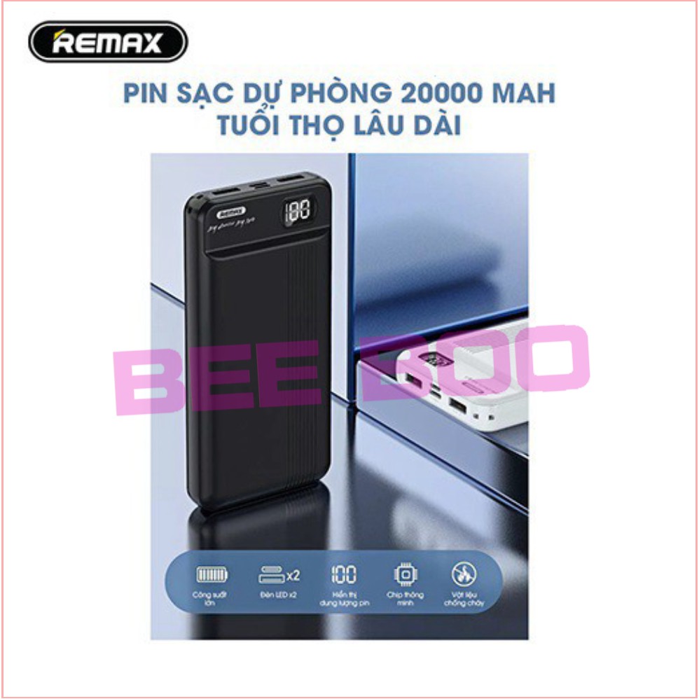 Pin sạc dự phòng Remax RPP-106 20000mAh lõi Li-Polymer 2 cổng Input / Output - Hàng Chính Hãng [BEEBOO SHOP]