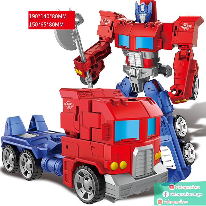 Robot biến hình Đồ Chơi lắp ráp oto Transformers cao 20 cm mẫu Optimus, Bumblebee, Megatron, Grimlock và Starscream