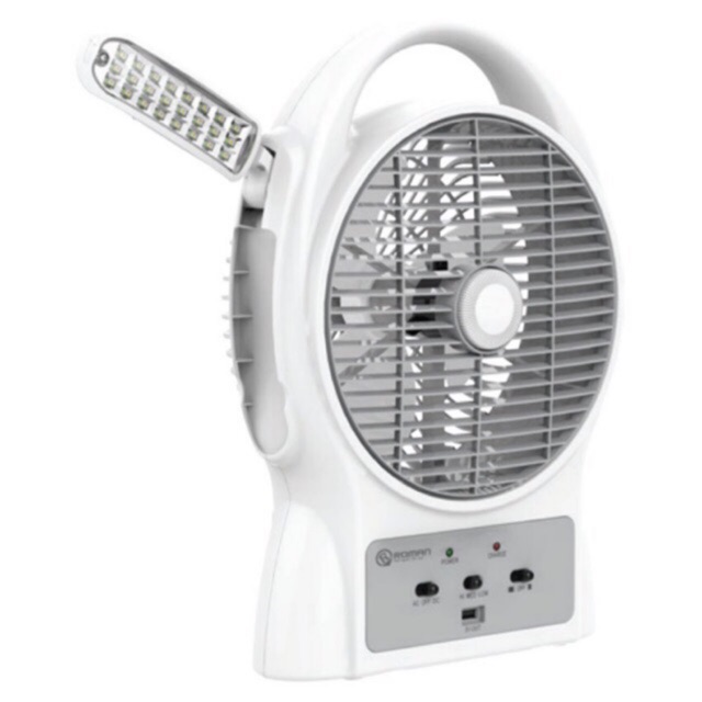 Quạt sạc có đèn Sunmax GFR12B2