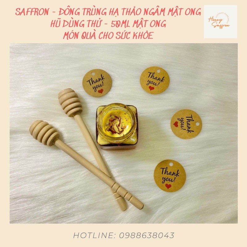 Saffron đông trùng hạ thảo ngâm mật ong - mẫu dùng thử 7 ngày - hũ 50ml - Saffron Tây Á nhập khẩu chính hãng từ Iran