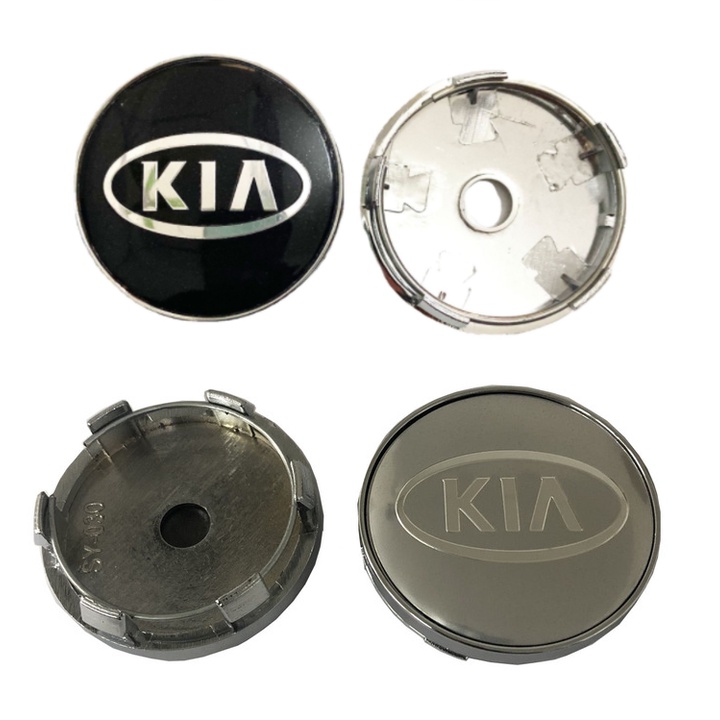 Logo chụp mâm, ốp vành la zăng bánh xe ô tô Kia, đường kính 58MM và 60MM