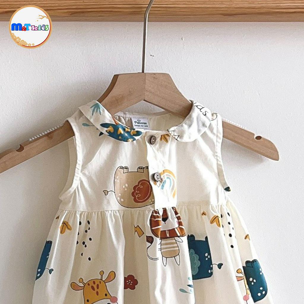 VÁY BÉ GÁI CỔ SEN HOẠT HÌNH - MT2073-1