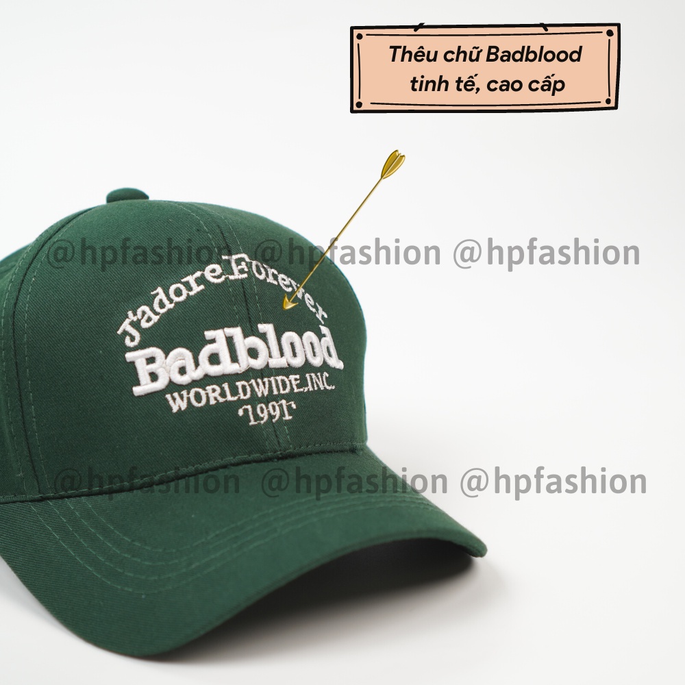 Mũ lưỡi trai ❤️ Nón kết thêu chữ Badblood chất kaki cao cấp form unisex nam nữ N77 - Happy Style