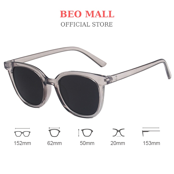Kính mát gọng tròn cho nam nữ BEOMALL thiết kế thời trang đẹp và sang trọng KT015