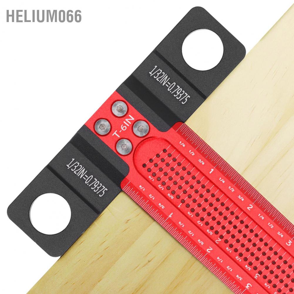 Đánh dấu lỗ T Thước hợp kim nhôm Chống mài mòn Chính xác Lỗ loại Máy đo Scriber để chế biến gỗ Helium066
