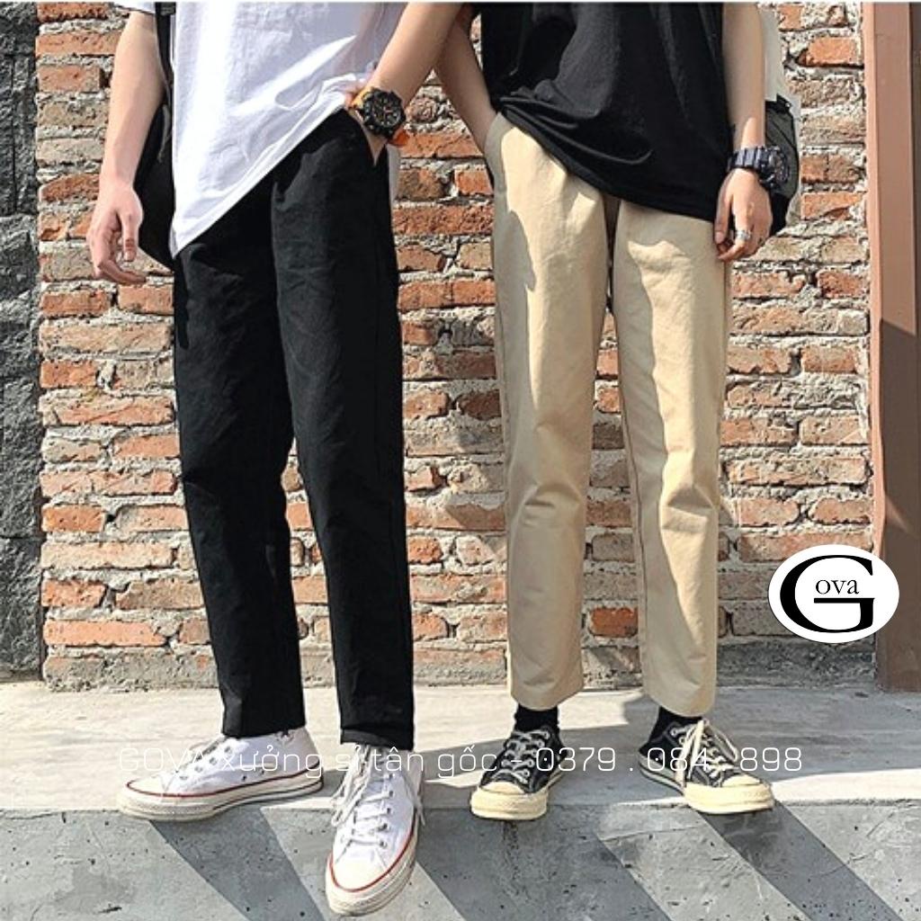 Quần KAKI TRƠN Nam Nữ Unisex Vải Loại 1 Co Giãn, Quần Bagge Kaki Ống Rộng Suông GOVA
