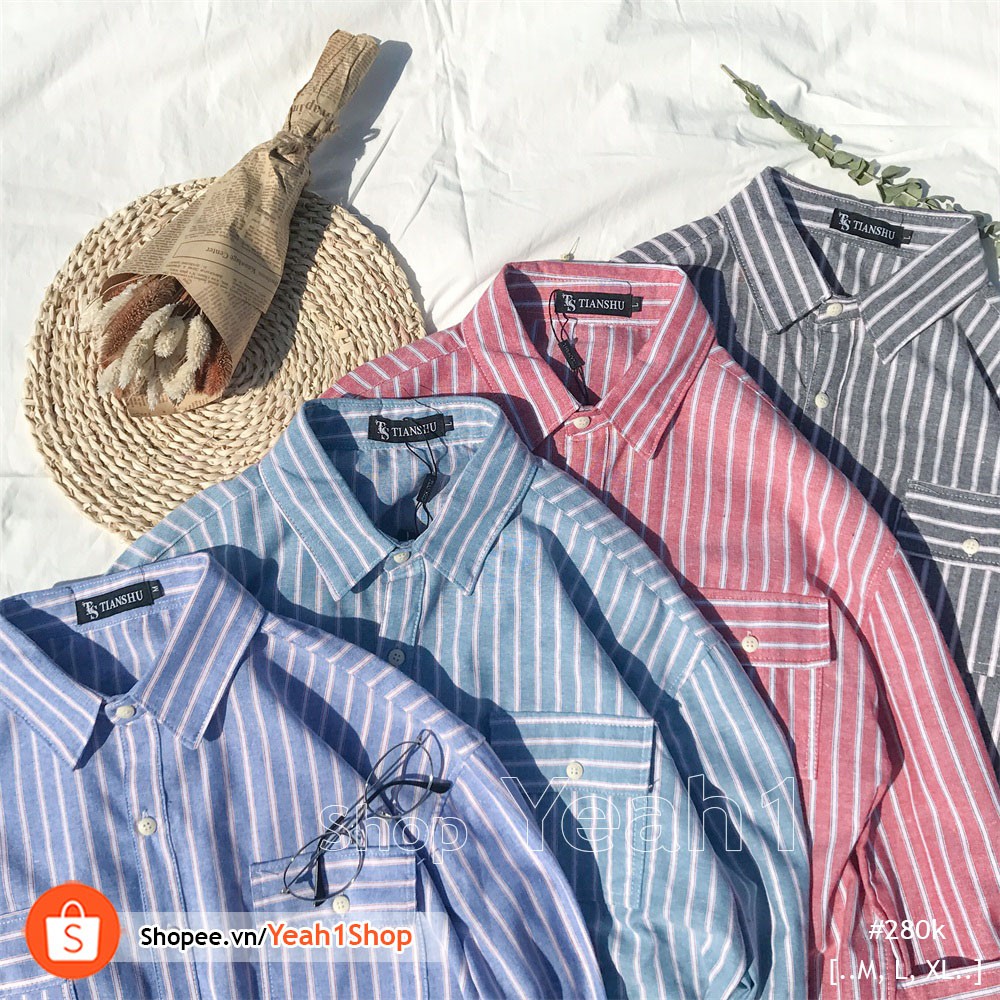 [Yeah1Shop]- Áo sơ mi sọc trơn nhỏ (M, L, XL)