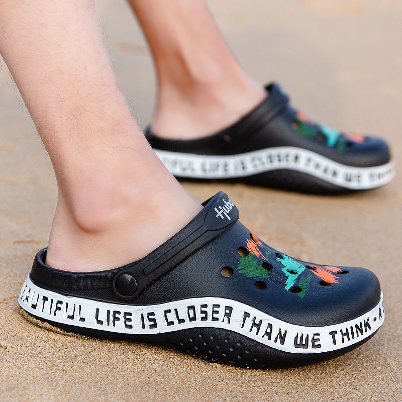 2023 Mới Dép Crocs Chống Trượt Thoáng Khí Siêu Nhẹ Thời Trang Đi Biển Cho Nam
