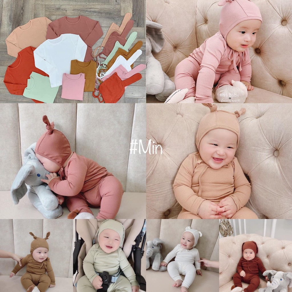 Bộ len tăm mũ rời tai thỏ QATE203 cho bé 8-18kg | BigBuy360 - bigbuy360.vn