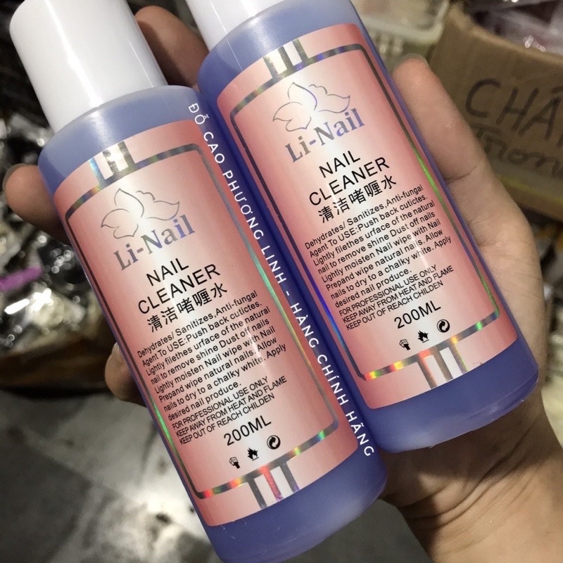 Nước lau gel Li-nail chính hãng (200ml) có mùi thơm - cồn lau gel chuyên dụng cho dân làm móng