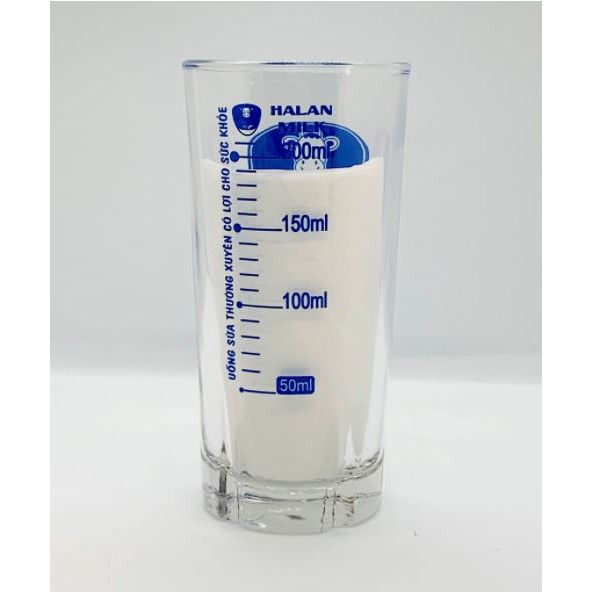 Cốc pha sữa thuỷ tinh chia vạch 200ml Halan Milk