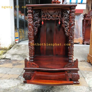 Bàn thờ thần tài ông địa gỗ muồng ngang 50 cm (hàng loại 1)