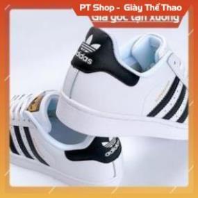 [FreeShip + Xả Lỗ + Hàng Xịn] Giày Super Star Sò Trắng 3 Vạch Đen ,  Giầy Super Star ba vệt đen Sneaker