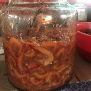 Mắm tôm đất nhà làm 100k/500g
