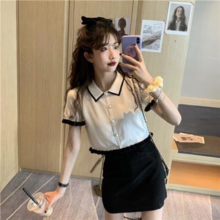 ORDER Set áo len mỏng & Chân váy ulzzang- 2 màu