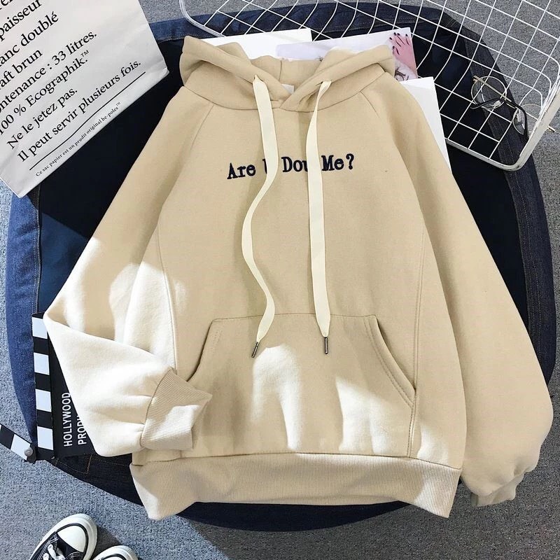 Áo hoodie nam nữ dày form rộng có mũ hàn quốc giá rẻ ARE U DOU ME ? H03 | BigBuy360 - bigbuy360.vn
