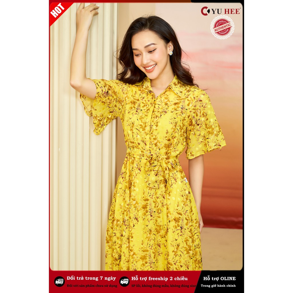 Đầm thiết kế dáng suông sơ mi; váy maxi 2 lớp cao cấp YuHee