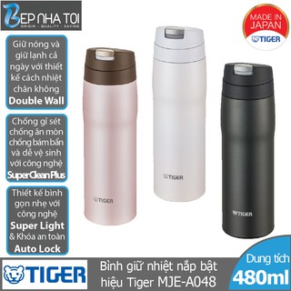Bình giữ nhiệt Tiger nắp bật MJE-A048 (480ml)