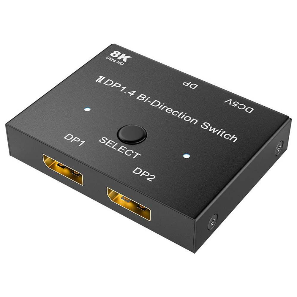 Thiết Bị Chia Cổng Hiển Thị 8K DP 1.4 Với Cáp USB 1 X 2 DP