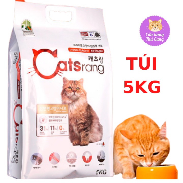 Thức Ăn Hạt Cho Mèo CATSRANG, Cats On Cho Mèo Mọi Lứa Tuổi Hàn Quốc - Túi 5kg