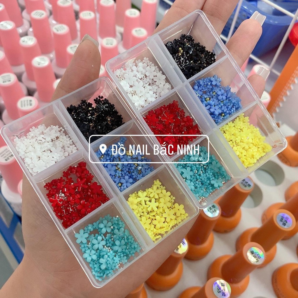 Charm Nail Hoa Nhí Mix Màu 6 Khay Dùng Trang Trí Móng Cực Xinh