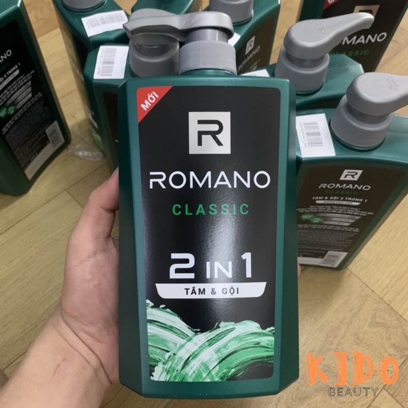 Sữa Tắm Gội Toàn Thân Nam ROMANO CLASSIC 2in1 - Dầu gội ROMANO nam thơm lâu 180g / 650g