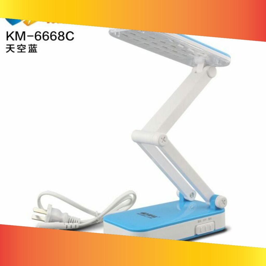  Đèn học để bàn 24led km- 6668C gấp gọn, 2 chế độ sáng cực mạnh sài bằng pin sạc 