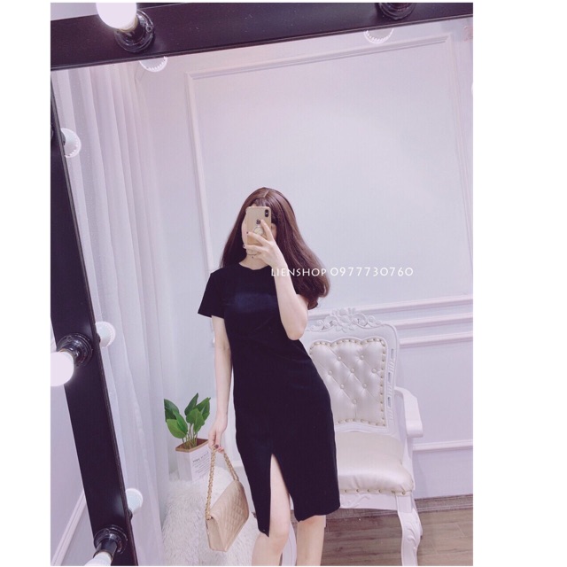 Đầm body nhún eo