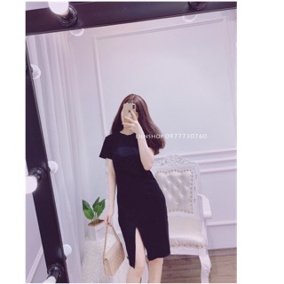 Đầm body nhún eo