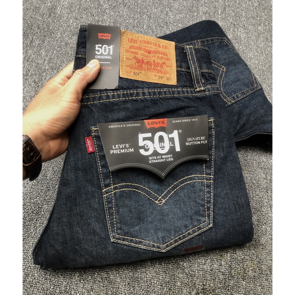 Quần Jean dài nam Lv 501 ống suông made in cambodia S14 (chất vải không co dãn,ống suông 20cm)