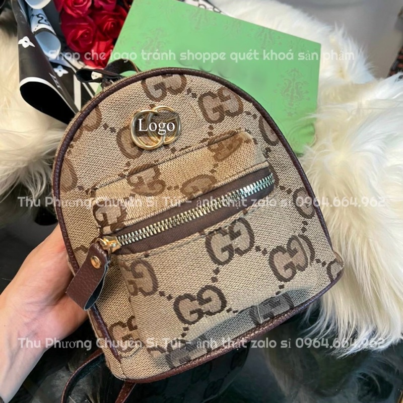 Balo mini nữ, balo nhỏ nhắn hoạ tiết chữ in siêu xinh (ảnh thật shop chụp)