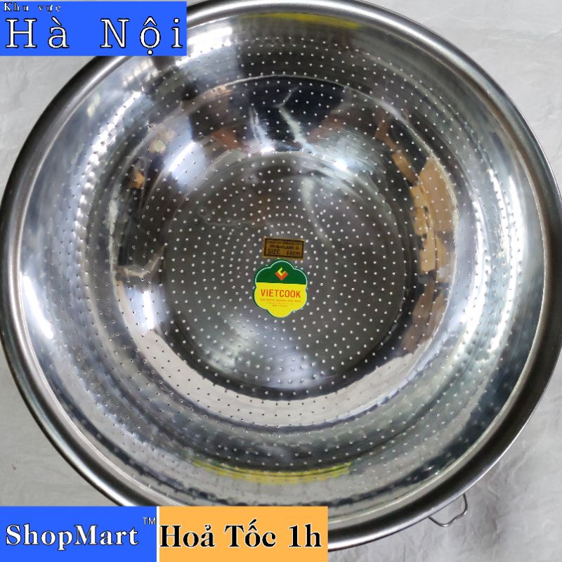 Rá vo gạo inox size lớn 38 cm, 40 cm, 42, 44, 46, 48, 50 cm, 52, 54, 56, 58, 60 cm, 62 cm loại dày Vietcook